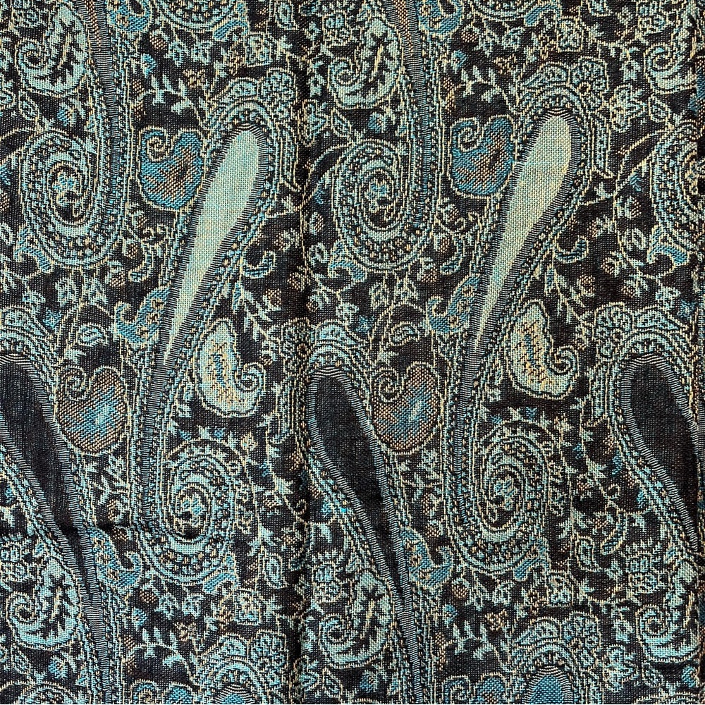 Pashmina 100% Cashmere blue Paisley scarf wrap with fringe 28” x 77” - Picture 8 of 8